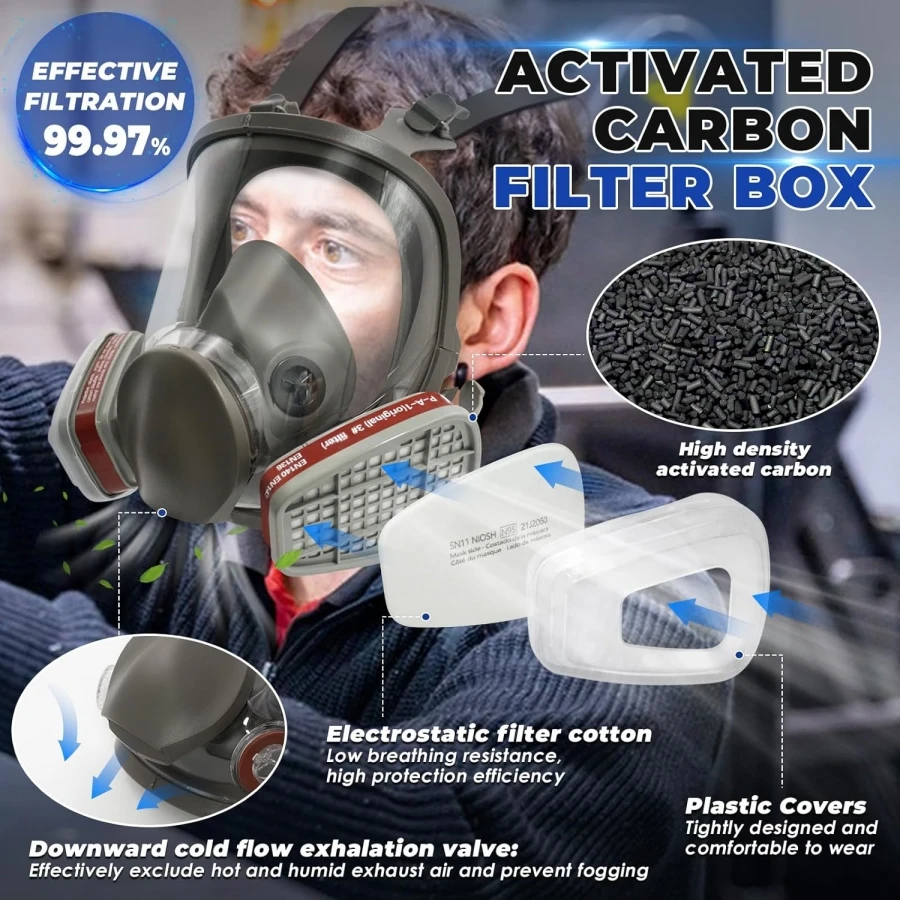Respiratory Protection Full Mask 6800 Gas Mask Respirator Silicone CE Blue Fast Delivery Mold Silicone Dust Silicone Virus