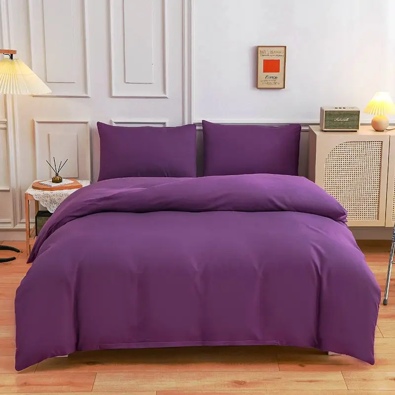 Comfortable bedding set luxury comforter Plain polyester double-sided sanding four-piece bed linen bedding of double bed