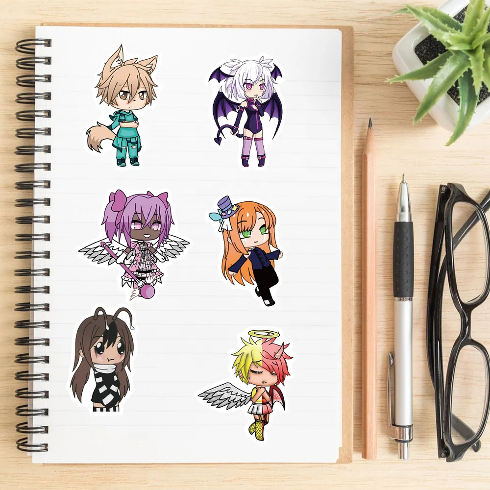 50 шт. Мультяшные милые наклейки Gacha Life для багажа блокнота холодильника декоративные детские игрушки оптовая продажа