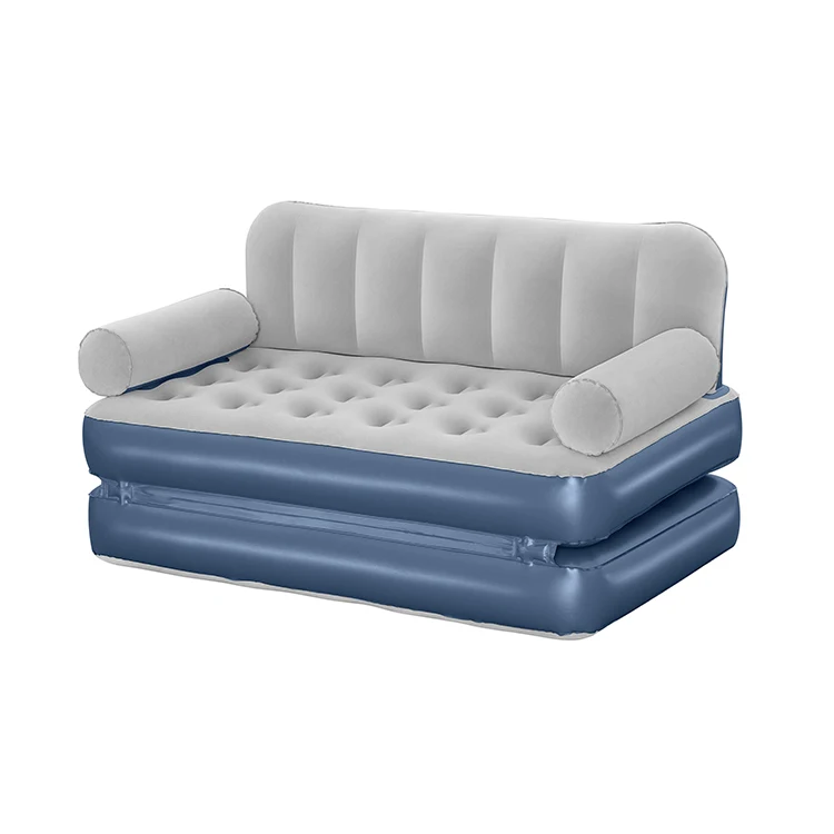 75079 Double flocking 3-in-1 sofa set with built-in AC pump Outdoor and Indoor use inflatable furniture living room sofa bed