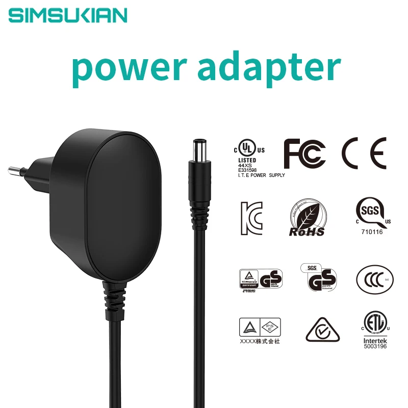 Factory OEM ODM Power Adapter with U L  FCC CE GS SAA RCM KC PSE UKCA 5V 6V 9v 12V 24V 1A 1.5A 2A 3A Adapter