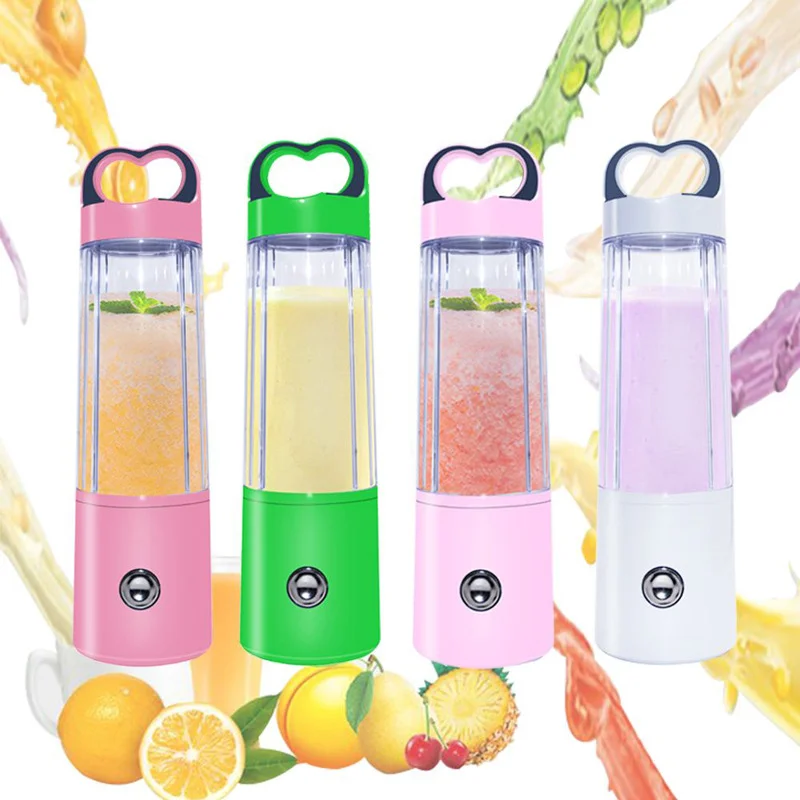 Portable USB Personal Blender Juicer Cup for Smoothies Shakes plastic Mini Travel Water bottles one-button start Blender Juicer