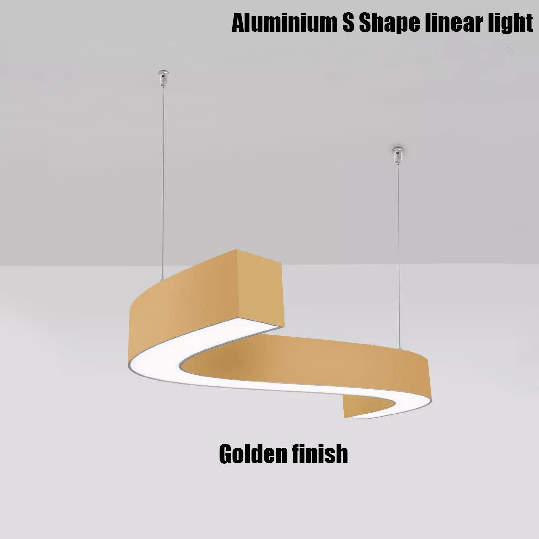 Customized S Shape Wave Shape Snake Shape LED Chandelier Bedroom Study Office KTV Bedside Pendant Lamp