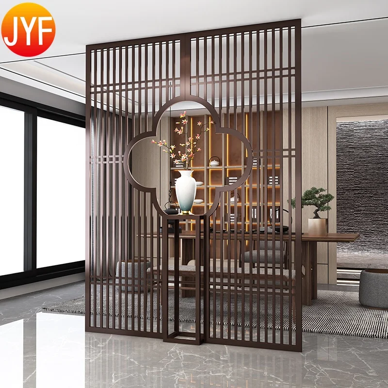 CL201 Metal partition wall panel living room stainless steel gold mirror finishes screen room divider