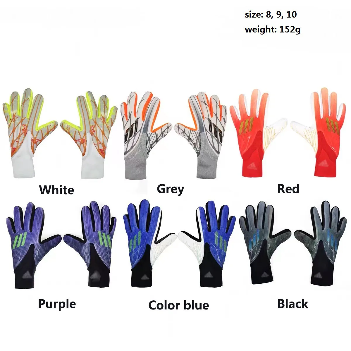 Premium Soccer Goalkeeper Gloves with Original German pro Grip Sizes 8 9 10 Pro Goalkeeper Gloves