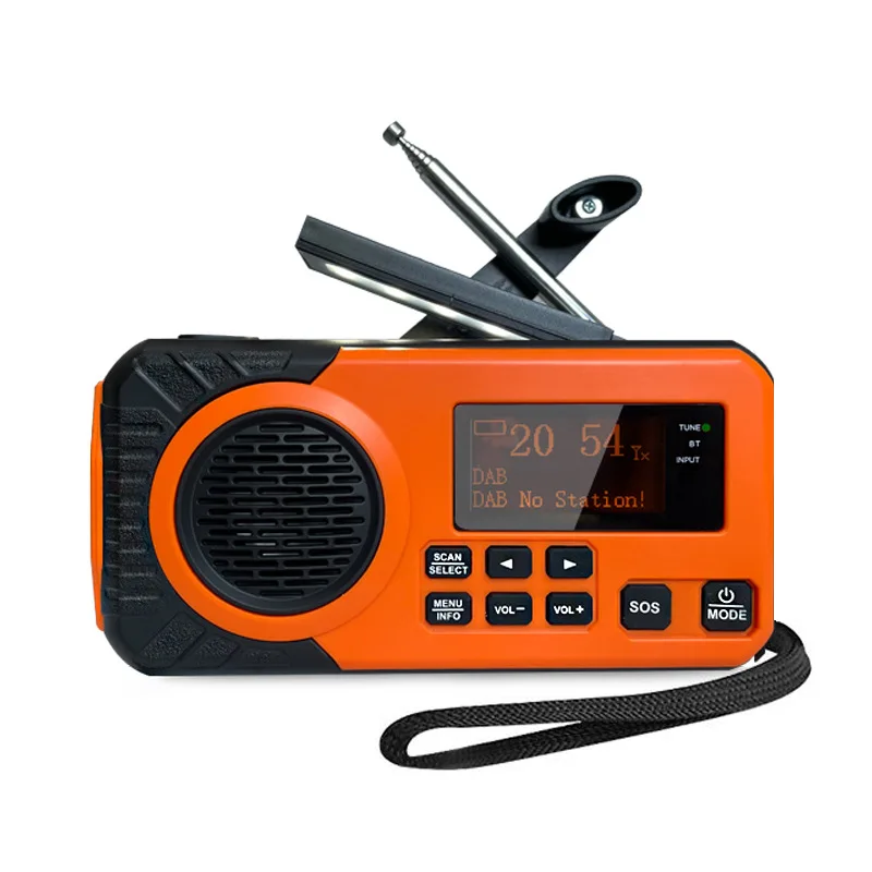 Solar Power Outdoor Multi-Function Emergency Radio With Dab+fm Digital Tuning Flashlight & Camping Reading Lamp