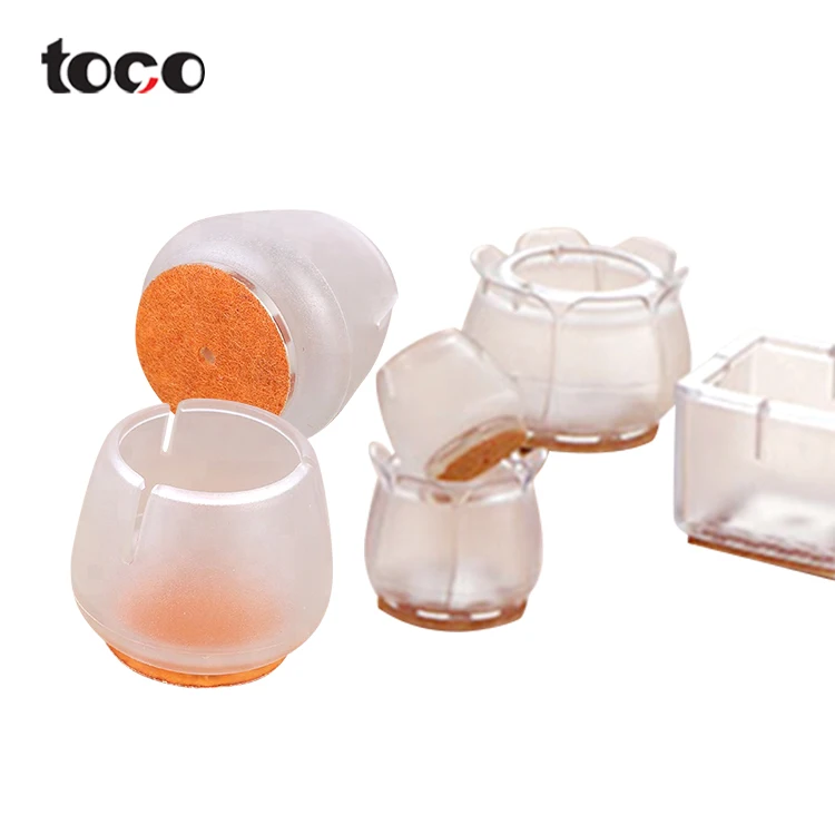 TOCO Hot sale standard plastic silicone rubber furniture table chair leg floor feet cap cover