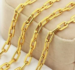 Изготовленный На Заказ Франция настоящим 18К Золотой звено цепи ожерелье для мужчин и женщин