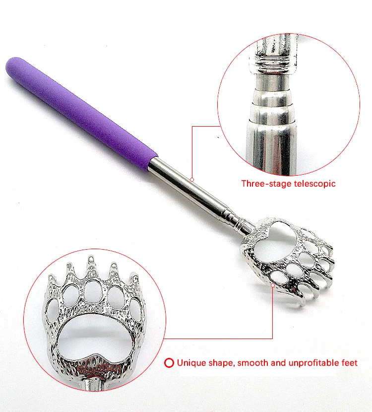 Retractable stainless steel tickling bear claw scratching metal back scratcher tickling artifact