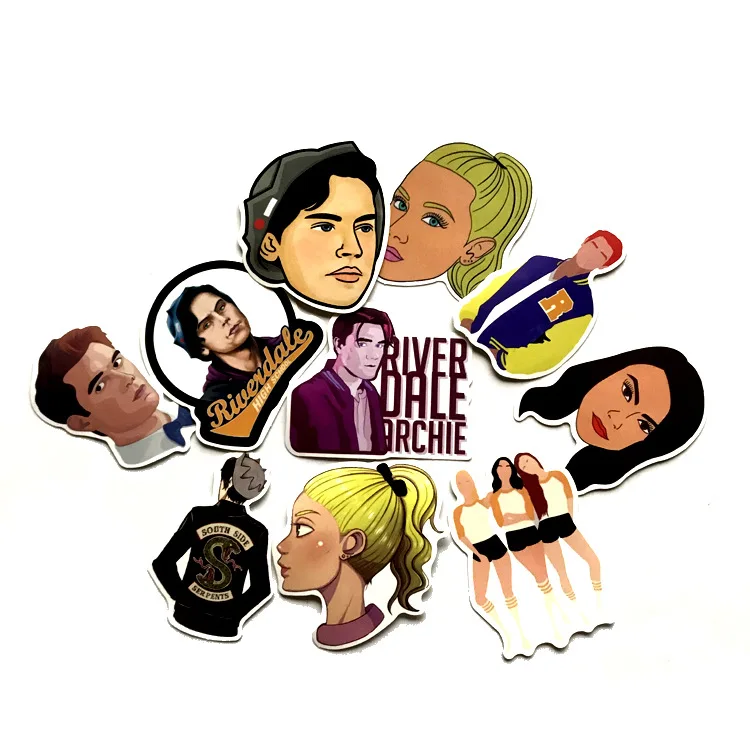 35Pcs/Set Riverdale Graffiti Stickers U.S. Drama Series For Luggage Laptop Car Skateboard Guitar Fridge Decal Toy PVC Waterproof