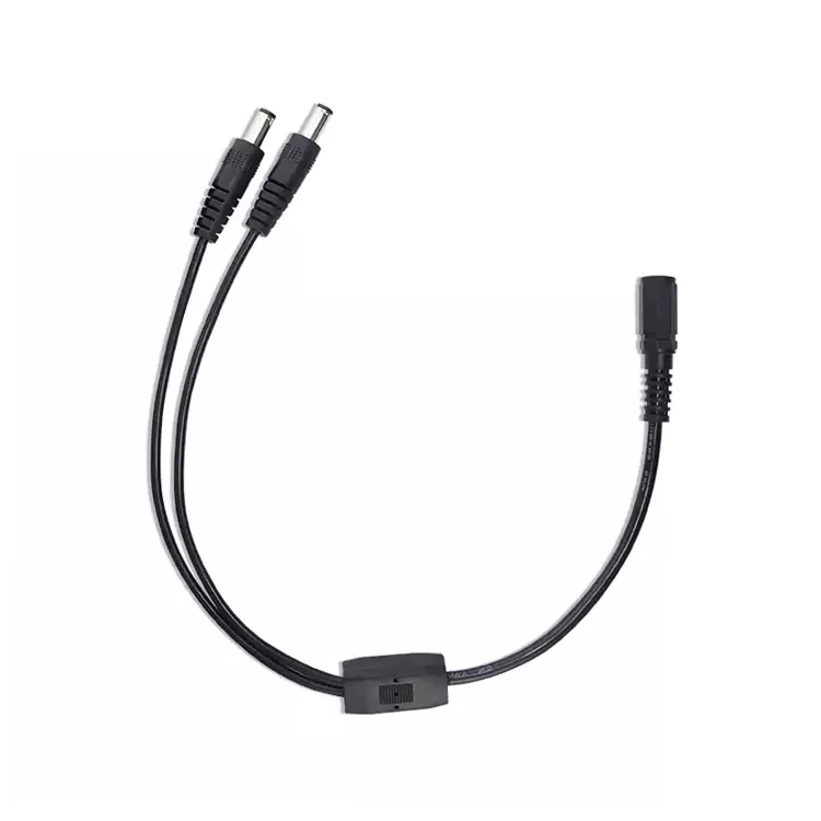 350mm 5521 DC Power Y Splitter 1 Female to 2 Male Plug DC Power Splitter DC Cables