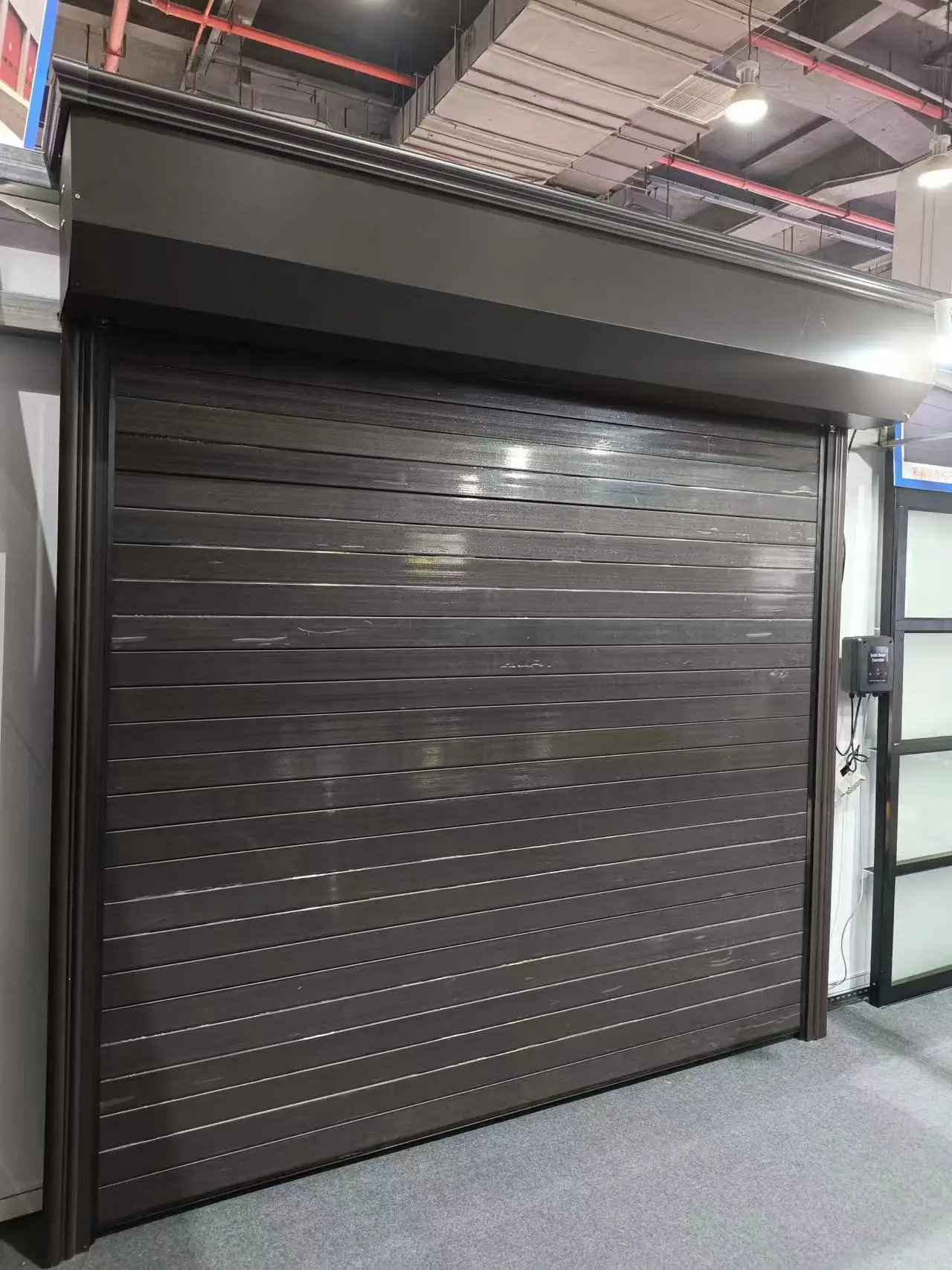 9x8ft Electric Aluminum Rolling Shutter Doors for Workshop Modern Galvanized Steel Slabs Roller Doors for Garage