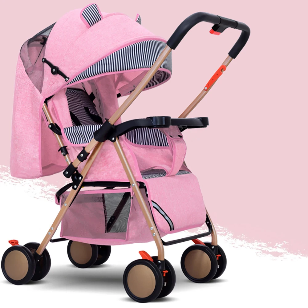 2021 New Design Cheap Stroller Luxury Baby Stroller With Aluminium Frame Foldable Portable Baby Footmuff With 4 wheels