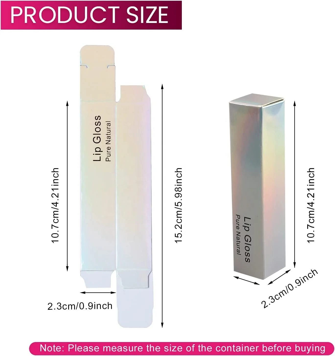 Valentines Day Gift Perfume Essential Oil Bottle Holder Lipsticks Wrapping Boxes Packaging Gifts Shiny Rectangle Lip Gloss Box