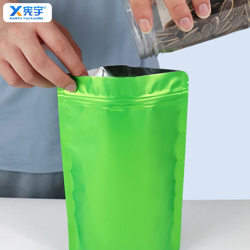 Colored Aluminum Foil Plastic Standing Zipper Storage Pet Food Sealed Bag Smell Proof Mylar Pouch