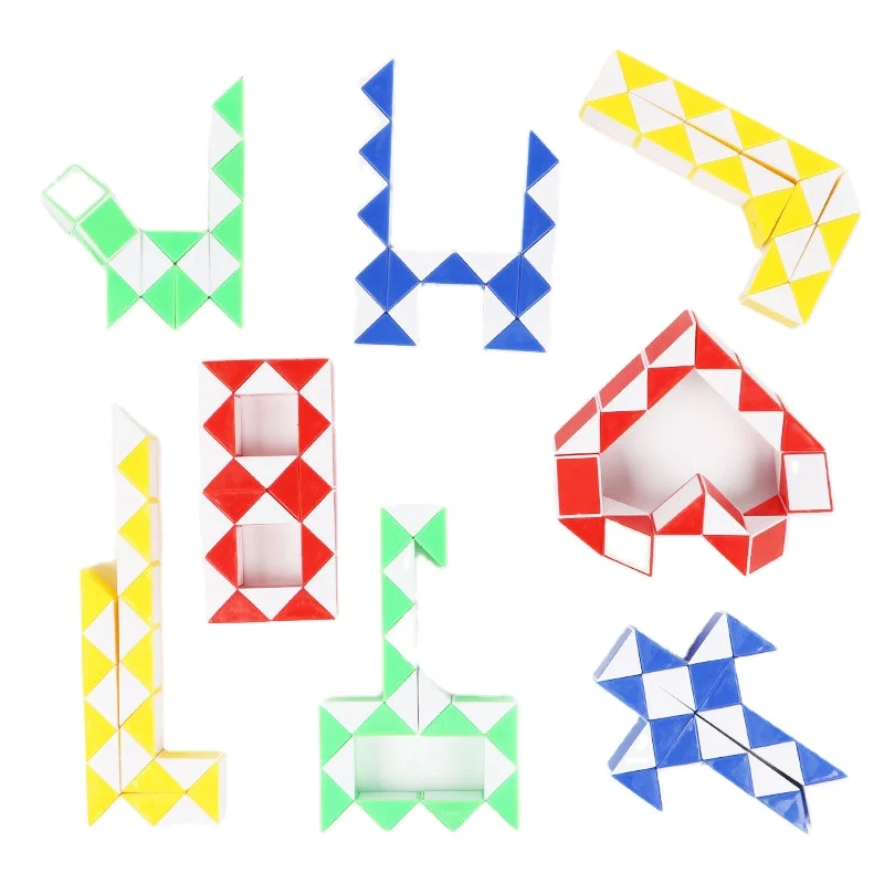 Wholesale Fidget Big Size 24 Links 42cm Plastic Magic Folding Cube Snake Puzzle Ruler Toy