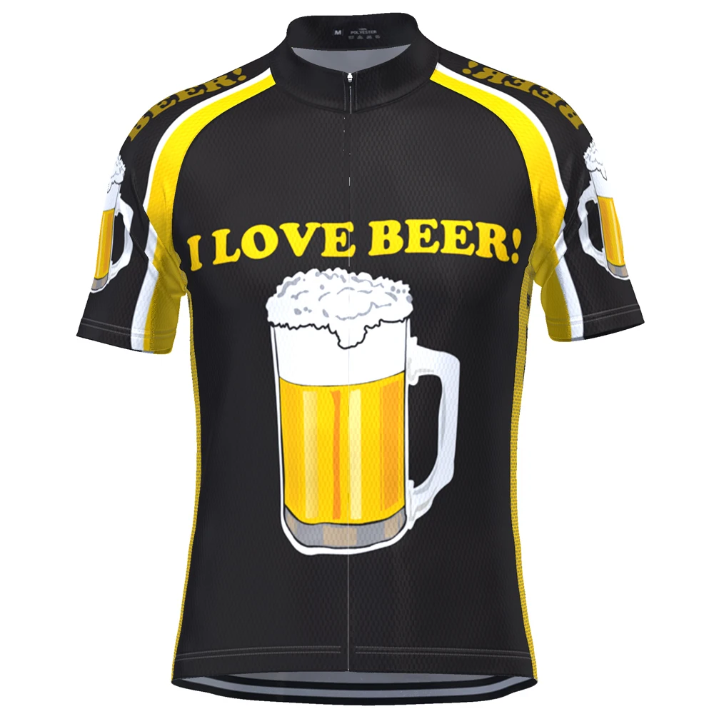 
HIRBGOD New Pro Team Breathable Cycling Jerseys Mountain MTB Cycling Clothing Quick-drying I Love Beer Bike Shirts,TYZ079-01 