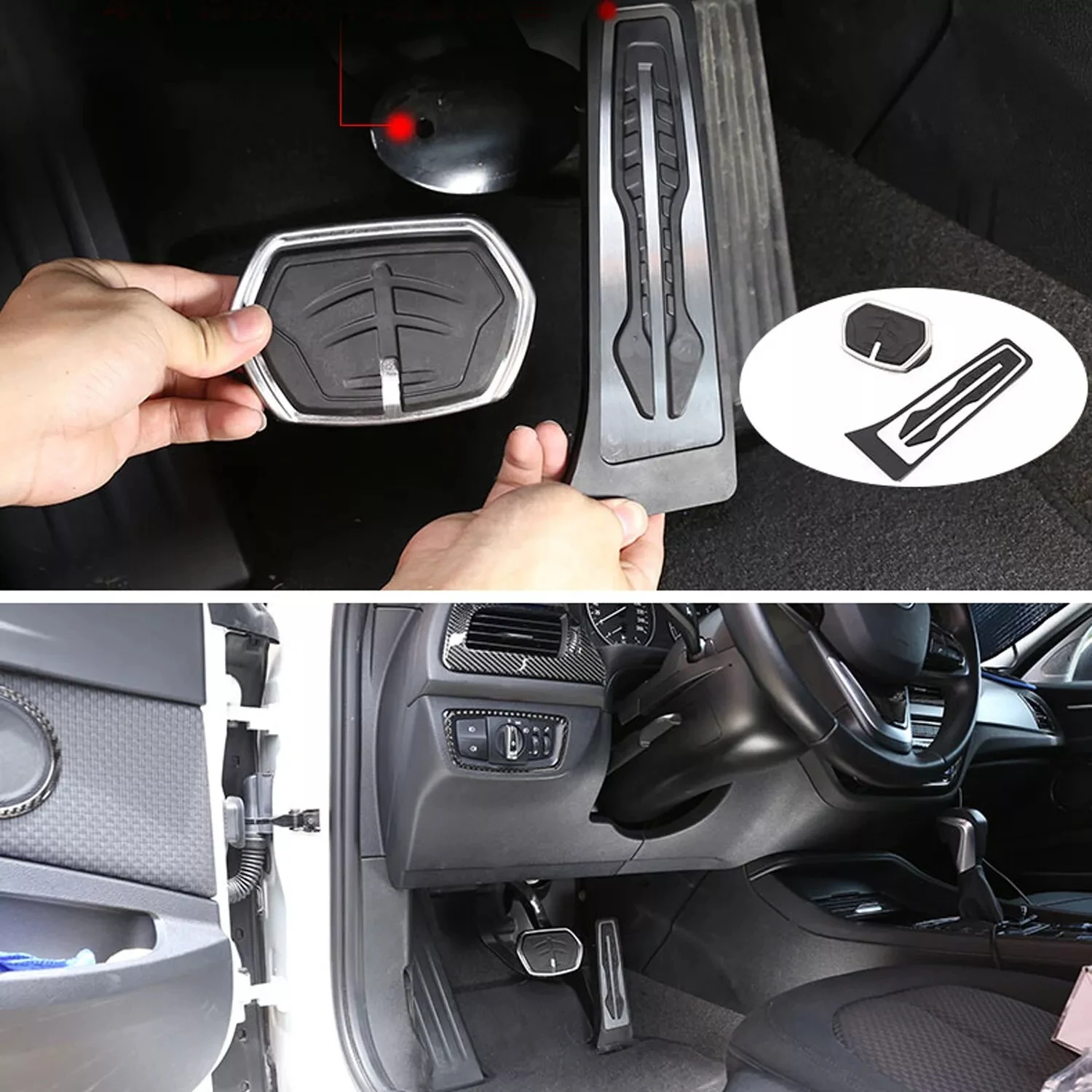 Car Brake Cover Car Car Rest Pedal Brake and Gas Pedal Covers stripe foot For bmw Pedal Covers