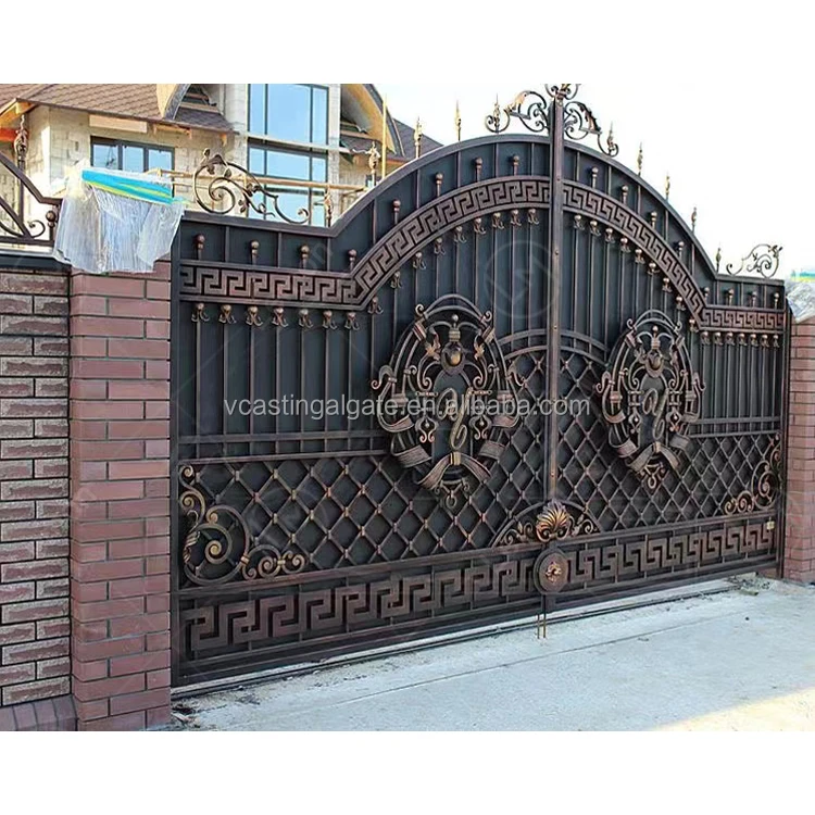 Portail Different Modern Compound Wall Iron Main House Gate Grill Design Philippines High Quality Wrought Iron Gate Design