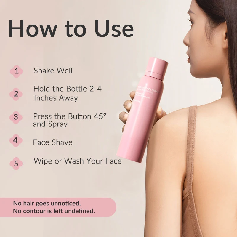 2024 Hot Selling Hair Identifier Spray  SKNBODY Custom Logo Women Facial Hair Removal Shaving Spray with dermaplaning tool