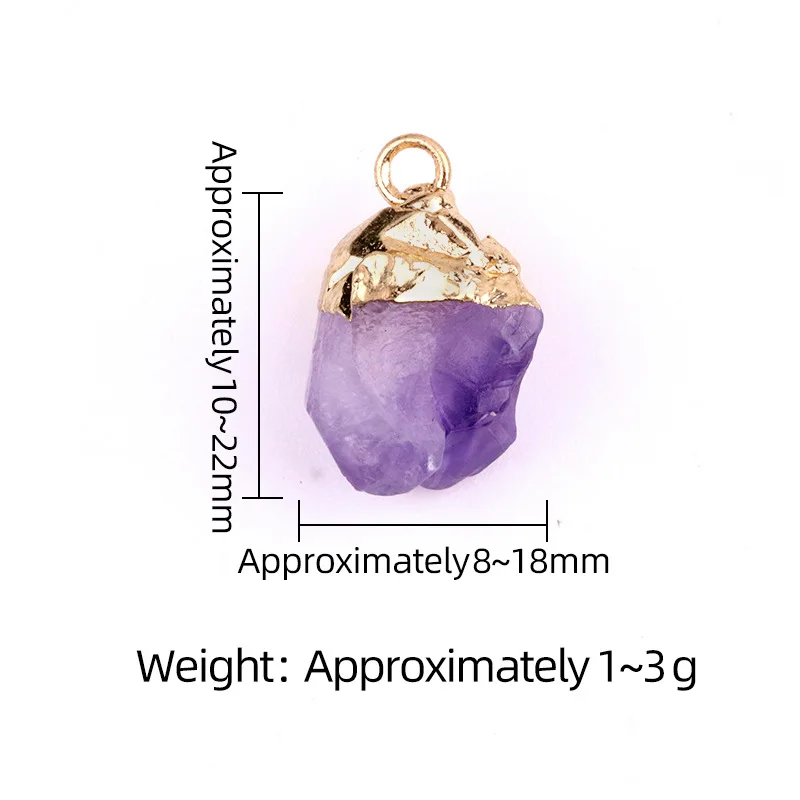 Crystal Pendant natural stone gilded electroplated small pendant semi-finished DIY necklace jewelry material