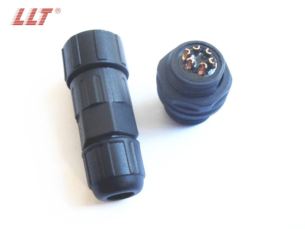 LLT rear panel mount male female waterproof 2 3 4 5 6 7 8 9 10 12 pins circular connector