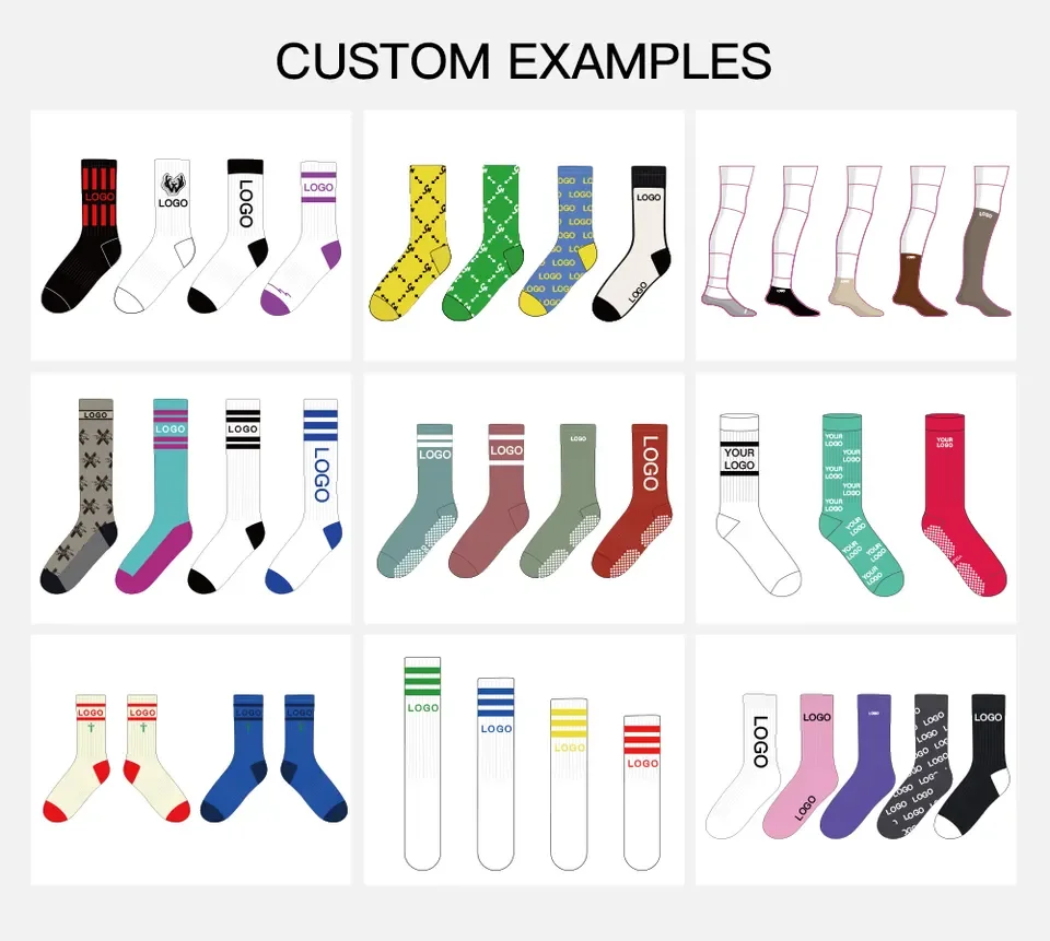 OEM Custom Logo Wholesale Anti Slip Sock Non Slip Soccer Grippy Sport Football Sports Grip Socks For Men