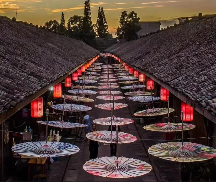 Japanese Chinese Ceiling Decoration Umbrellas Craft Dance Props Parasols Traditional Culture Handmade Silk Oiled Paper Umbrella