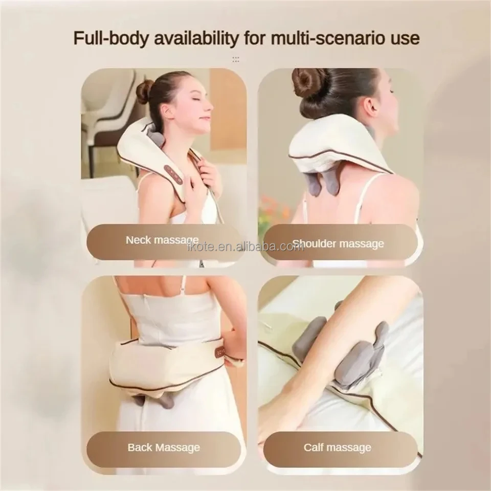 Creative Gifts Body Muscle Pain Relief 3D Electric Neck Massager for Car Home Office Travel Use