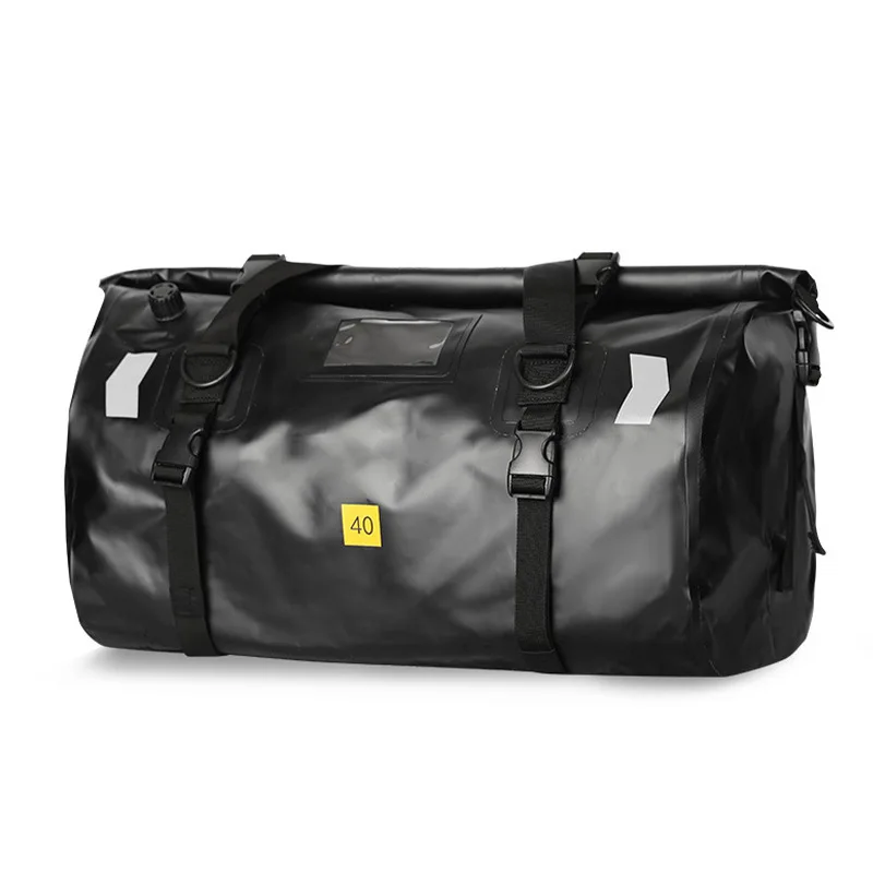 Waterproof PVC Motorcycle Rear Tail Bag 50L/80L Big Capacity Saddle Travel Dry Shoulder Bag for Motorbike Luggage Seat