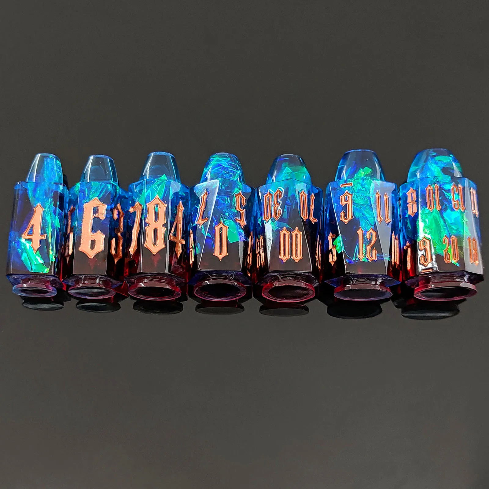 10 Available Colors Warhammer Cyberpunk Polyhedral Dice DND Bullet Resin Dice Set for Tabletop Game