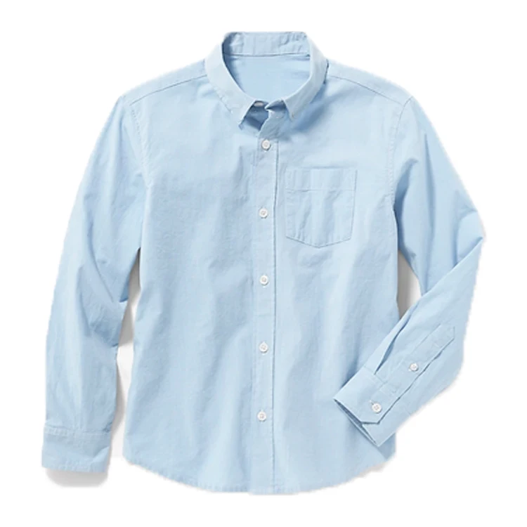 
Wholesale Boys White Cotton Poplin Dress Shirt With Pocket 