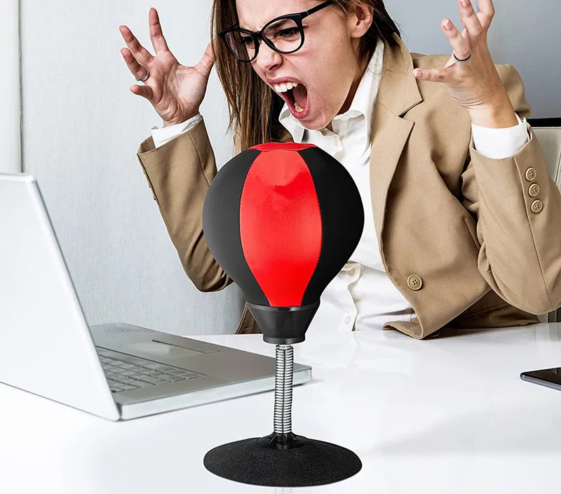 Stress Buster Desktop Punching Bag Heavy Duty Stress Relief Ball Table Punching Ball with Stand