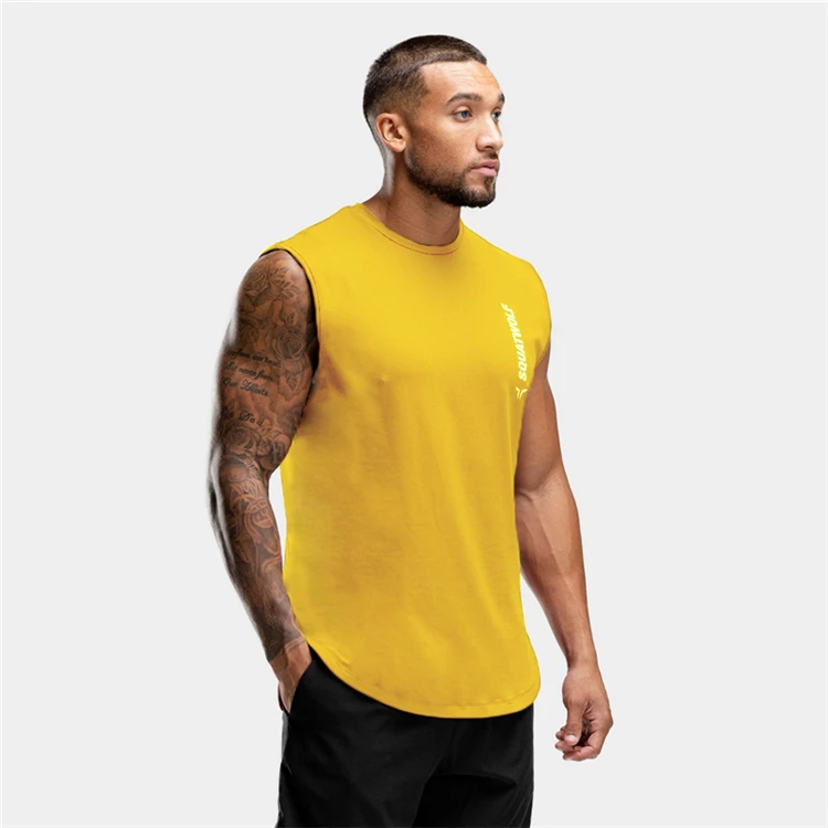 Wholesale Custom Summer Soft Cotton Polyester Breathable Vest Men Gym Sleeveless Slimming Vests