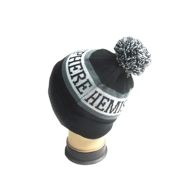 Canada Adult 100% Acrylic Soft Warm Jacquard Pompom Winter Hat Custom