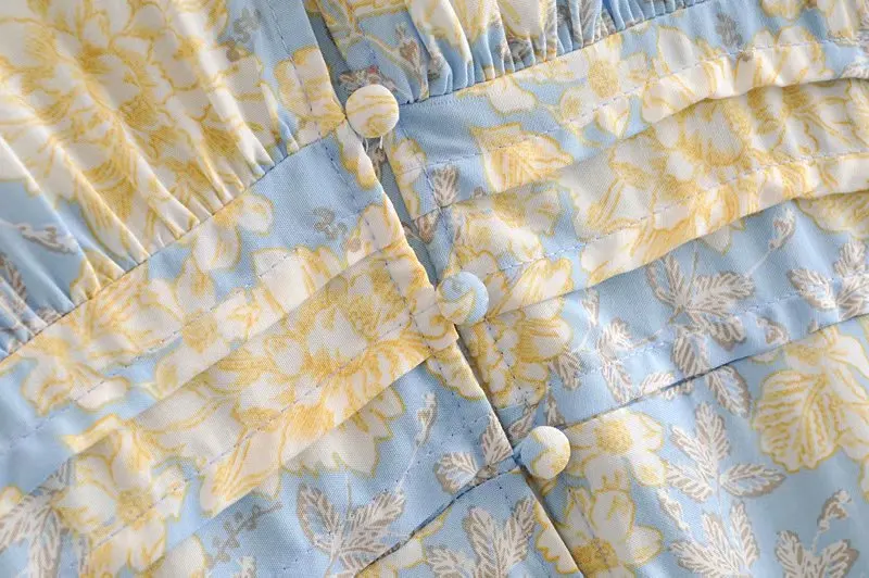 
2021 New Arrival Autumn and Spring Print High Collect Waist Casual Dress For Women 