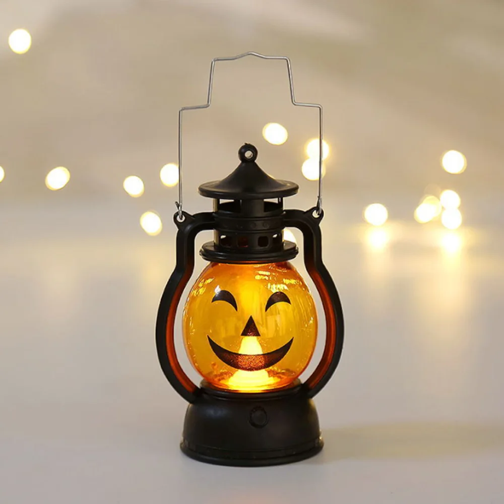 Halloween Lampshade Camping Barn Lamp Home Party Bar Led Light Pumpkin Plastic Lantern