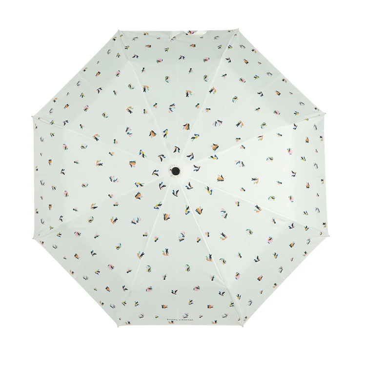 21 Inch X 6 K Pongee Fabric With Full Printing  Umbrella Manual Open Folding Umbrella Parts