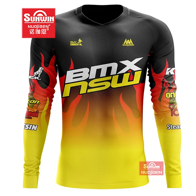 Custom 2023 high quality bmx jerseys motocross long sleeve sublimation Bmx Jersey