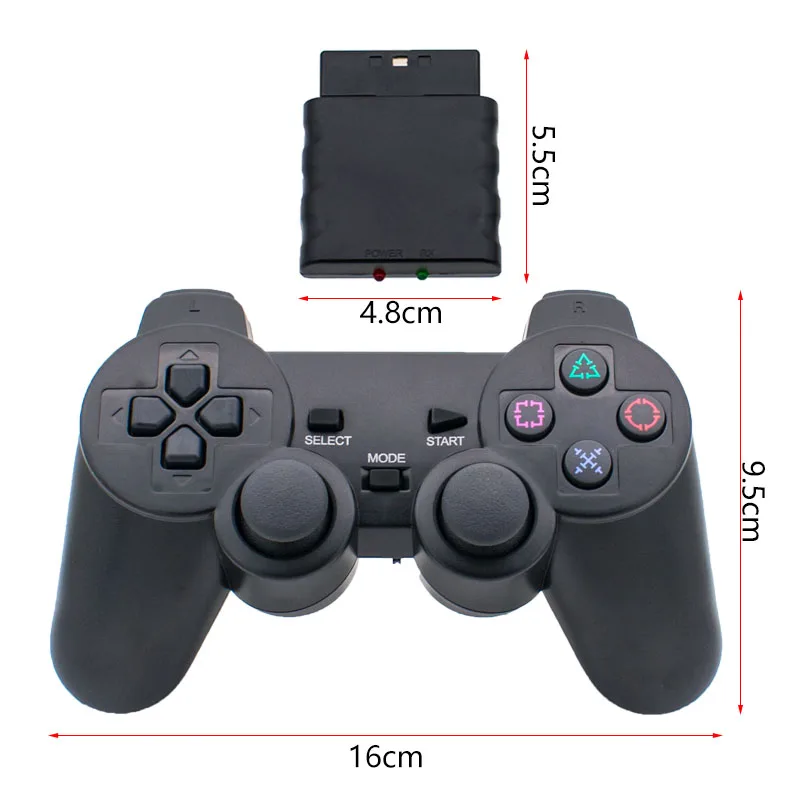 2.4G Wireless Transparent Joypad Gaming Controller with Double Vibration Feature 2nd Generation Gamepad for PS2 Games
