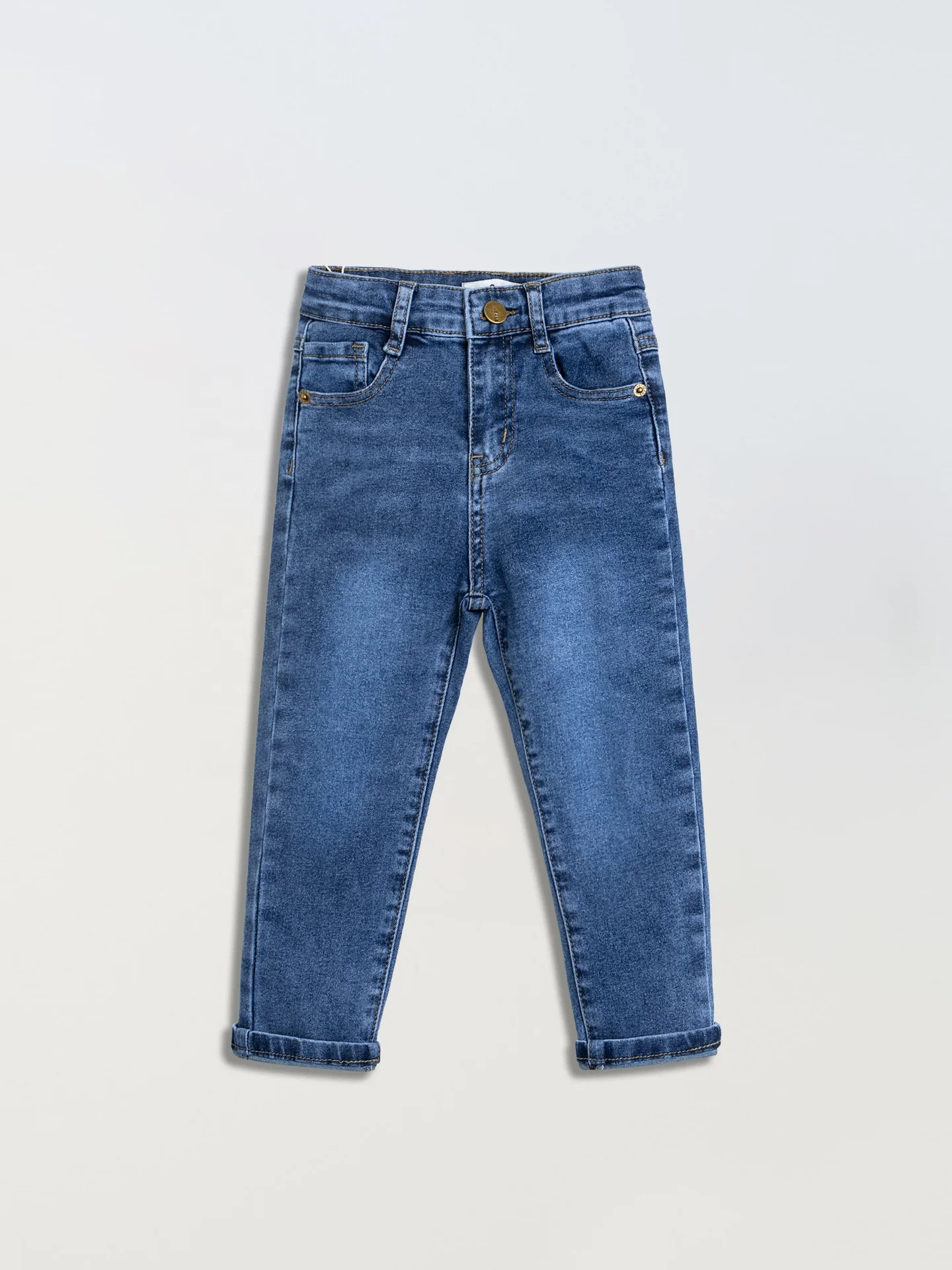OEM Fashion Casual Children Denim Jeans LOGO Stretch Boys Denim Jeans Straight Legged Pants Factory Wholesale