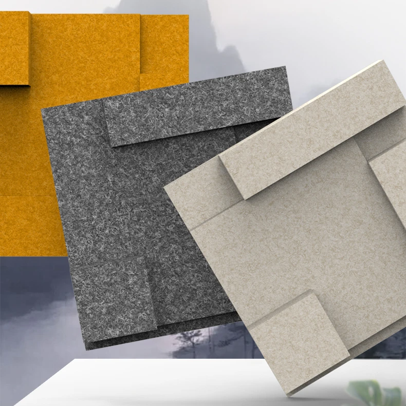 Home Office Studio 3D Sound Proofing Polyester Fiber acoustic wall panel for decoration