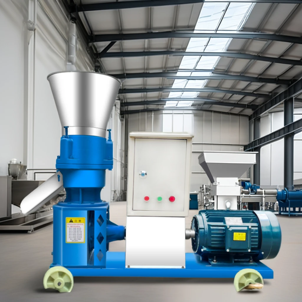 Mini Animal Feed Processing Machine Poultry Chicken Fish Pig Goat Cattle Pellet Manufacturing New Condition Wood Farm Core Motor