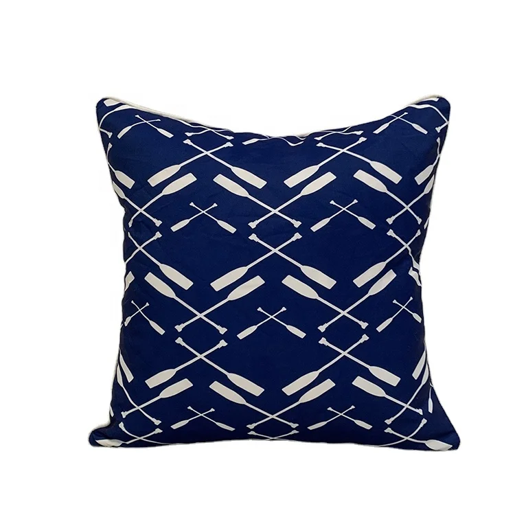 Modern outdoor patio designer navy and white caoastal naugutical cushion pillow covers online