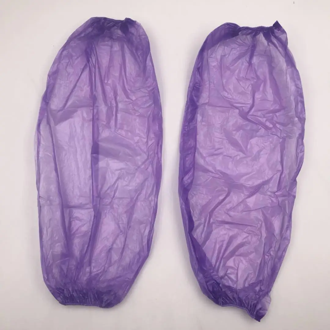 Factory Disposable Purple Plastic Waterproof Arm Sleeve