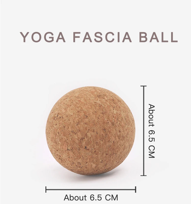 Lower Customized Logo Available Fitness yoga ball cork massage Wooden Yoga Cork Massage Ball 65mm 60mm 80mm 100mm