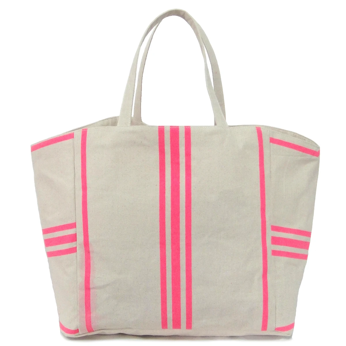 Custom Professional supply promotional casual Large stripe pattern linen Women Ladies Shoulder Handbag Beach tote bag in factory