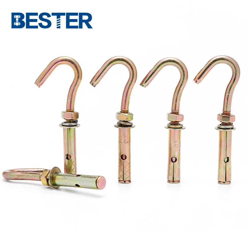Chinese factory Carbon steel zinc plated Concrete expansion fan hook J type anchor bolt