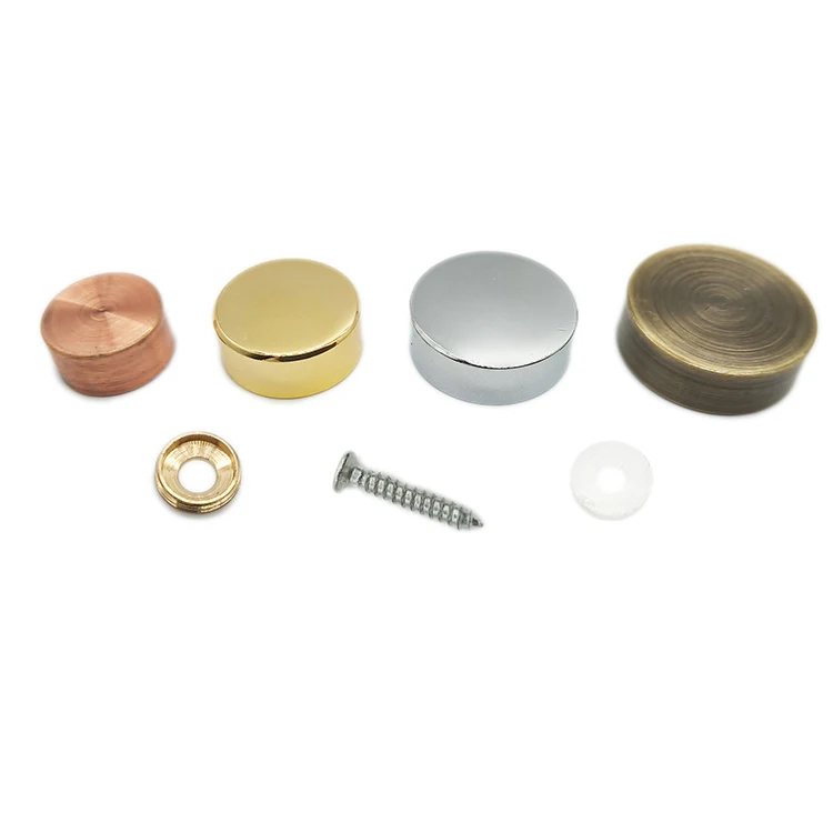 Brass Decoration mirror screw cap set with 10 12 14 16 18 20 22 25mm Cover in rose golden silvery bronze colors