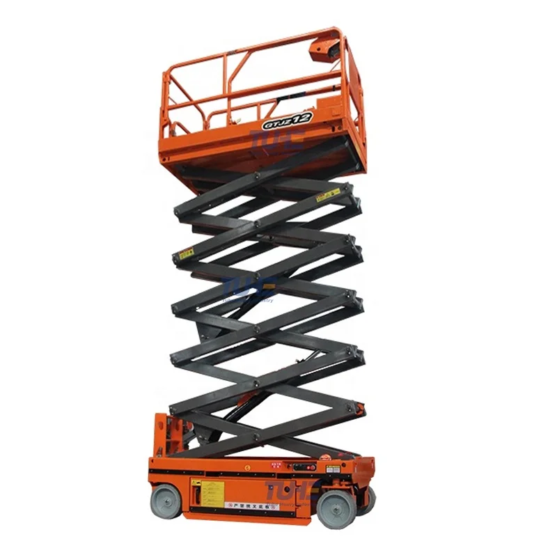 Stock 6m-14M CE approved Self-Propelled Whole Electric Aerial Scissor Lift Compact Hydraulic Electric Scissor Lifting Platform